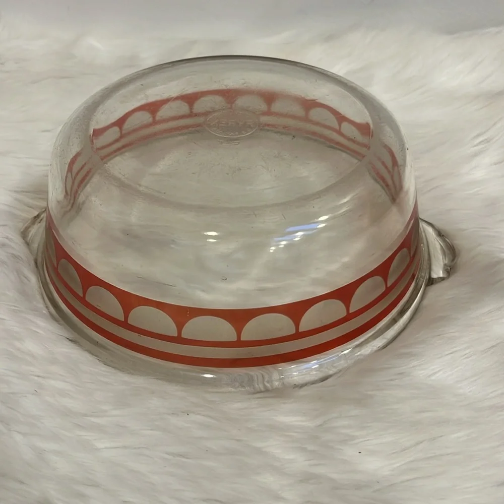 Vintage 1930? Etched Pyrex Casserole Dish Walter Darwin Teague Glass C23 -523
